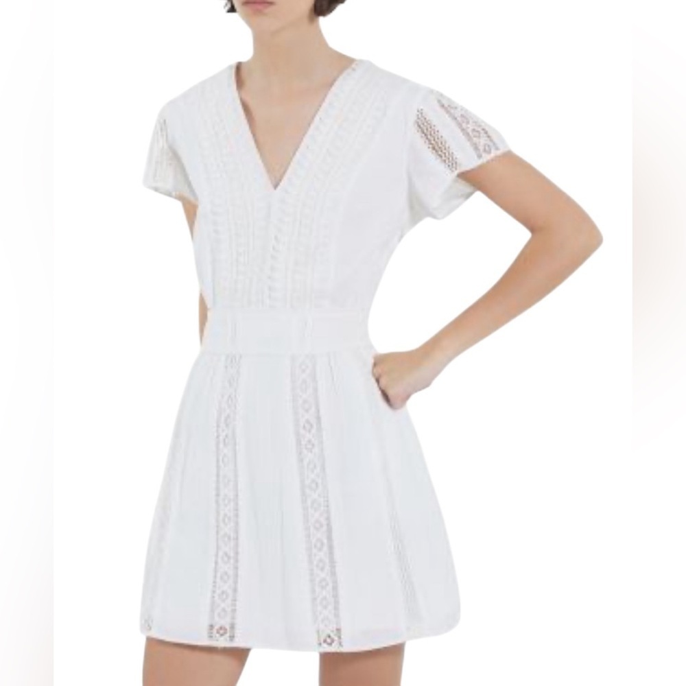 The Kooples White English Embroidery Lace Mini Dress – Size 1 (Small) – NWT